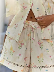 Laura Ashley Ecru Elston Garden Button Through Short Sleeve Pyjamas - Image 5 of 11