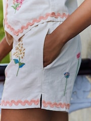 Laura Ashley Ecru Ric Rac Embroidered 100% Cotton Vest Set - Image 5 of 11