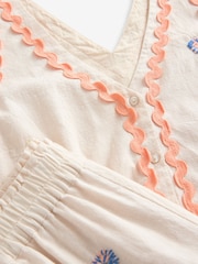 Laura Ashley Ecru Ric Rac Embroidered 100% Cotton Vest Set - Image 8 of 11