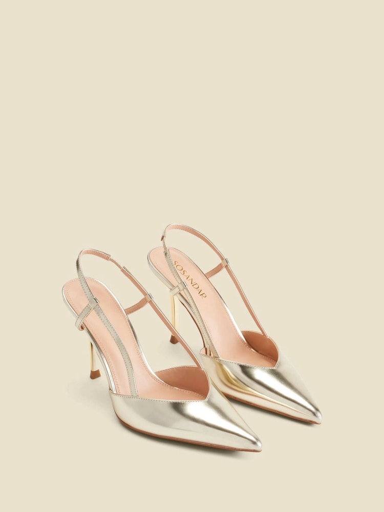 Sosandar Flared Heel Slingback Court Shoes - Imagem 2 de 4