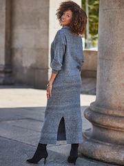 Sosandar Grey Knitted Midaxi Skirt - Image 5 of 5