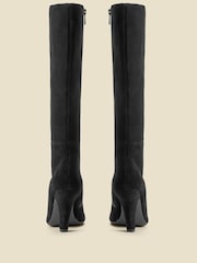 Sosandar Black Suede Knee High Heeled Boots - Image 3 of 4