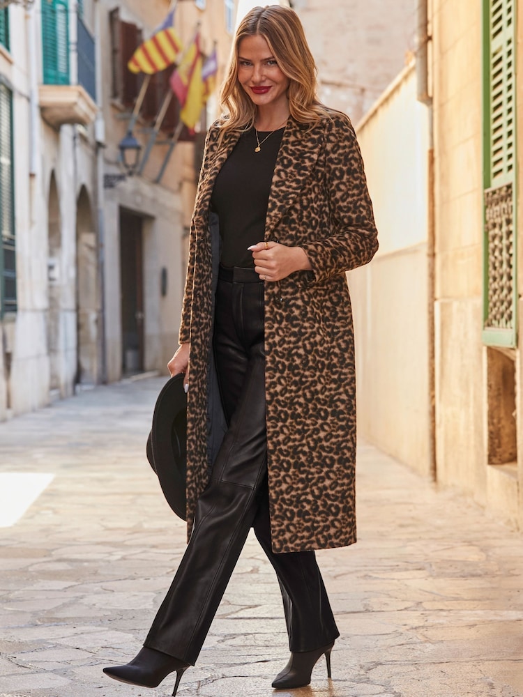 Sosandar Brown Longline Coat - Image 2 of 5