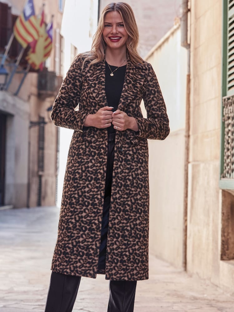 Sosandar Brown Longline Coat - Image 5 of 5
