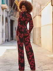 Sosandar Tie Neck Jumpsuit - Imagen 3 de 5