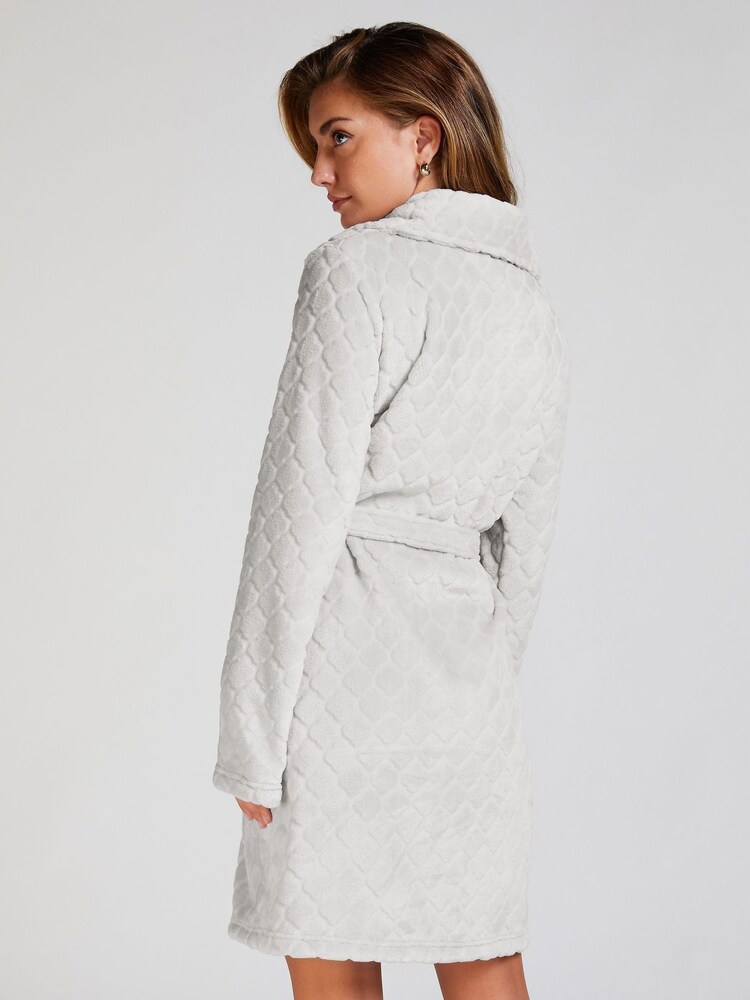 Hunkemöller Grey Zip Fleece Bathrobe - Image 2 of 5