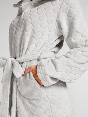 Hunkemöller Grey Zip Fleece Bathrobe - Image 3 of 5