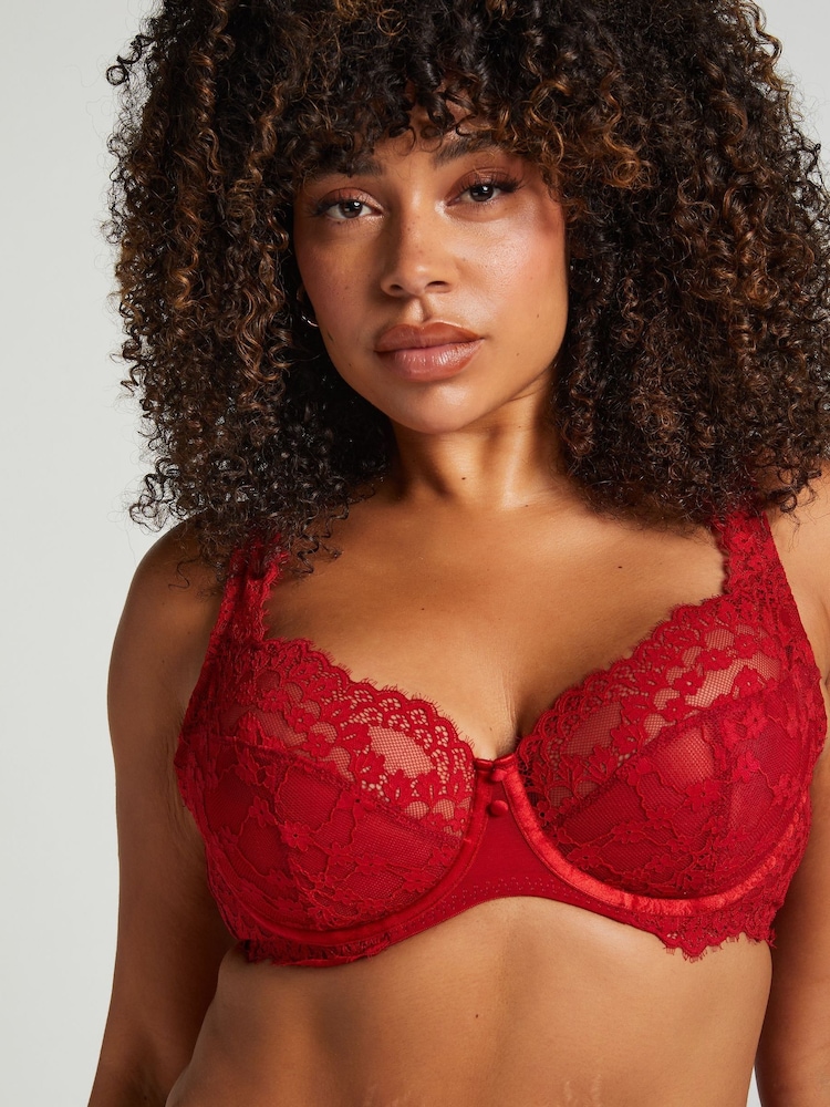 Rot - Hunkemoller Daisy Non-Padded Pink Underwired Bra - Bild 1 von 5