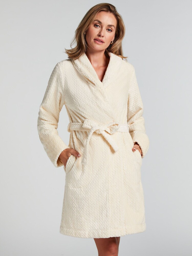 Hunkemöller Fleece White Bath Robe - Image 1 of 4