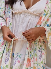 Laura Ashley Cream Elston Garden Light Weight Seer Sucker Robe - Image 5 of 8