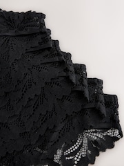 Black High Leg Ultimate Comfort Lace Knickers 7 Pack - Image 9 of 10