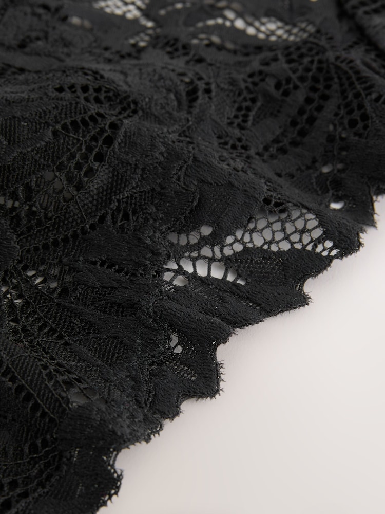 Black Thong Ultimate Comfort Lace Knickers 7 Pack - Image 10 of 10