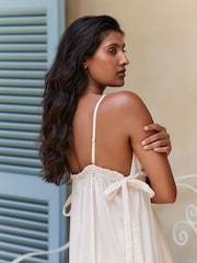 Laura Ashley Cream Elston Garden Mini Seer Sucker Slip - Image 5 of 10