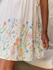 Laura Ashley Cream Elston Garden Mini Seer Sucker Slip - Image 7 of 10