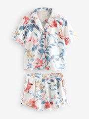 Laura Ashley Rosalind Cotton Linen Scalloped Short Pyjamas Set - Image 5 of 12