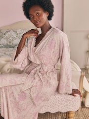 Laura Ashley Mauve Josette Dressing Gown - Image 4 of 9