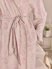 Laura Ashley Mauve Josette Dressing Gown - Image 6 of 9