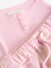 Laura Ashley Mauve Pointelle Cami and Jersey Short Pyjamas Set - Image 9 of 10
