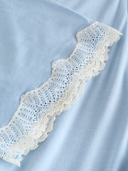 Laura Ashley Blue Modal Lace Trim Robe - Image 11 of 11