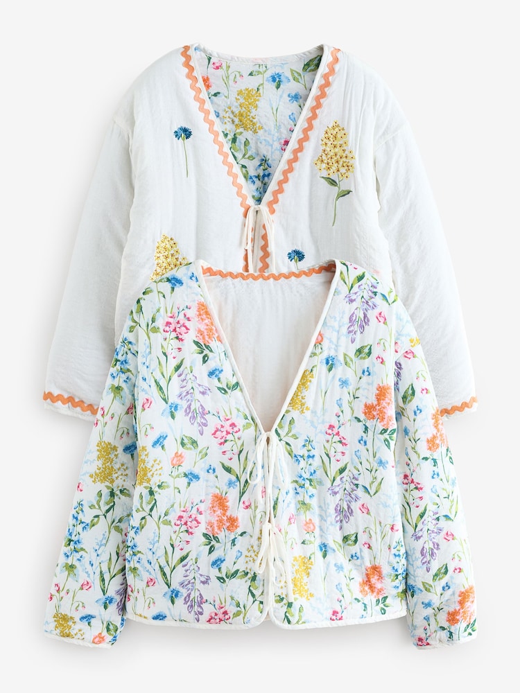 Laura Ashley White Elston Garden Reversible Quilted Jacket - Image 1 of 5