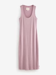 Laura Ashley Mauve Purple Ribbed Lounge Slip Dress - Image 7 of 9