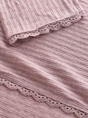 Laura Ashley Mauve Purple Ribbed Long Line Lounge Cardigan - Image 11 of 11