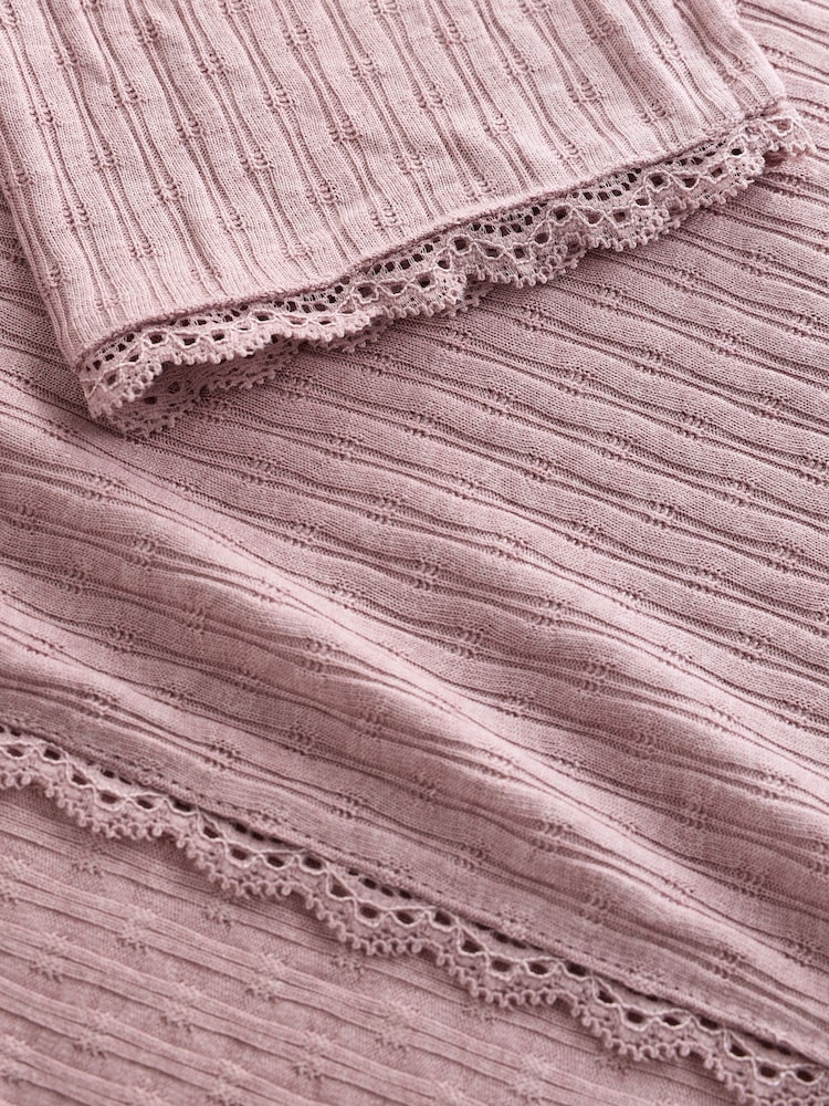 Laura Ashley Mauve Purple Ribbed Long Line Lounge Cardigan - Image 11 of 11