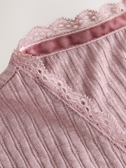 Laura Ashley Mauve Purple Ribbed Long Line Lounge Cardigan - Image 9 of 11