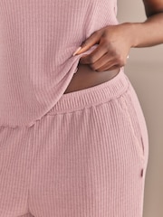 Laura Ashley Mauve Ribbed Wide Leg Lounge Trousers - Image 3 of 7
