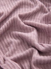 Laura Ashley Mauve Ribbed Wide Leg Lounge Trousers - Image 6 of 7