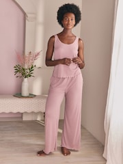 Laura Ashley Mauve Purple Ribbed Lounge Vest - Image 1 of 7