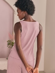 Laura Ashley Mauve Purple Ribbed Lounge Vest - Image 4 of 7