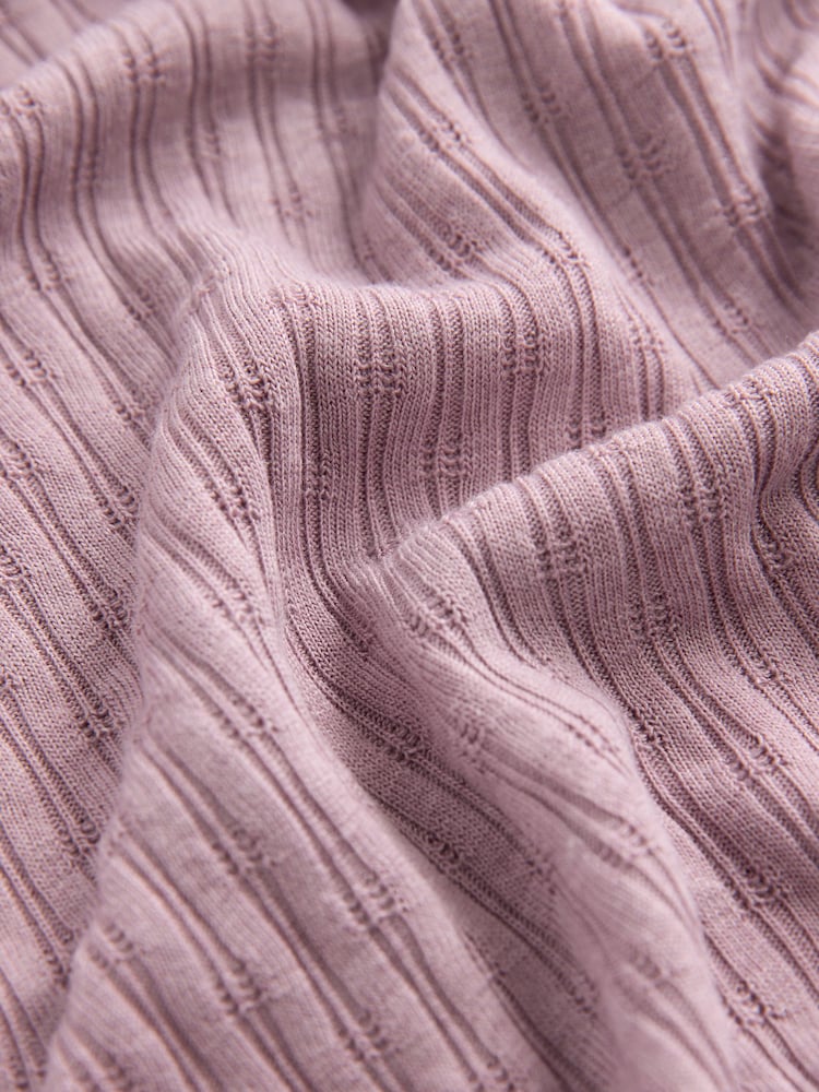 Laura Ashley Mauve Purple Ribbed Lounge Vest - Image 7 of 7