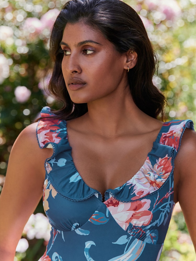 Laura Ashley Rosalind Tummy Control Frill Swimsuit - Image 2 of 10 Laura Ashley Rosalind Tummy Control Frill Swimsuit - Image 2 of 10