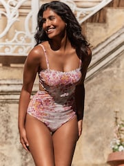 Laura Ashley Rosewood Tummy Control Cut Out Scalloped Swimsuit - Image 1 of 10