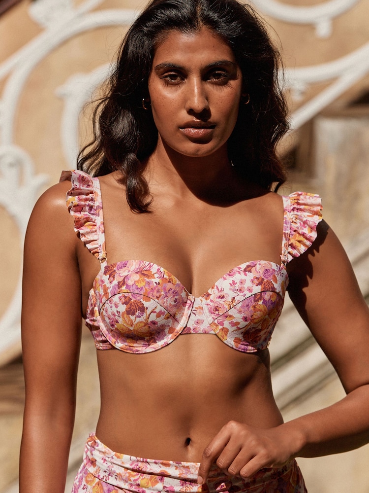 Laura Ashley Rosewood Frill Balcony Bikini Top - Image 2 of 9 Laura Ashley Rosewood Frill Balcony Bikini Top - Image 2 of 9