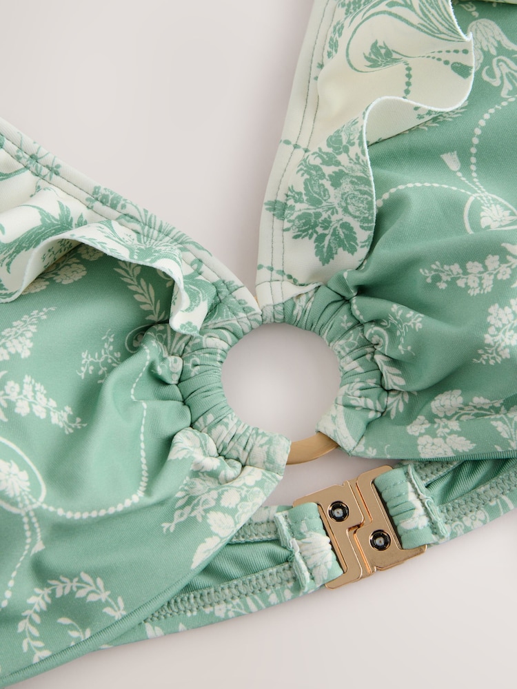Laura Ashley Green Josette Frill Bikini Top - Image 8 of 8