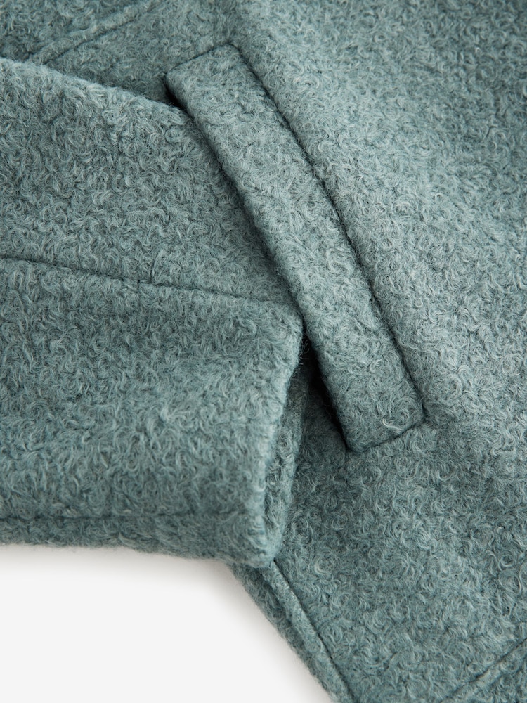 Teal Blue Coatigan Bomber Jacket - Image 6 of 6