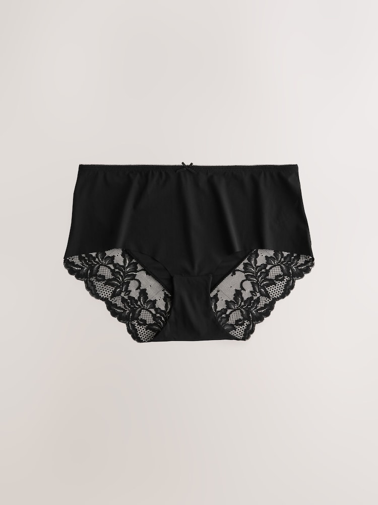 Black/White/Praline Nude Midi Lace Back NVPL Knickers 7 Pack - Image 2 of 10