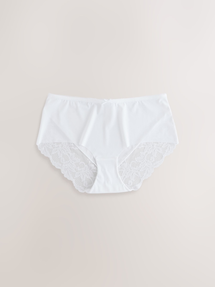 Black/White/Praline Nude Midi Lace Back NVPL Knickers 7 Pack - Image 8 of 10