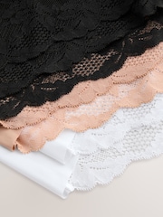 Black/White/Praline Nude Midi Lace Back NVPL Knickers 7 Pack - Image 9 of 10