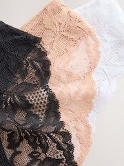 Black/White/Praline Nude Brazilian Lace Back NVPL Knickers 7 Pack - Image 6 of 8
