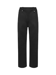 PixieGirl Petite Black Button Tab Ponte Wide Leg Trousers - Image 5 of 5