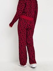 PixieGirl Petite Red Leopard Print Wide Leg Trousers - Image 2 of 4