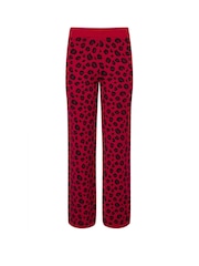 PixieGirl Petite Red Leopard Print Wide Leg Trousers - Image 4 of 4