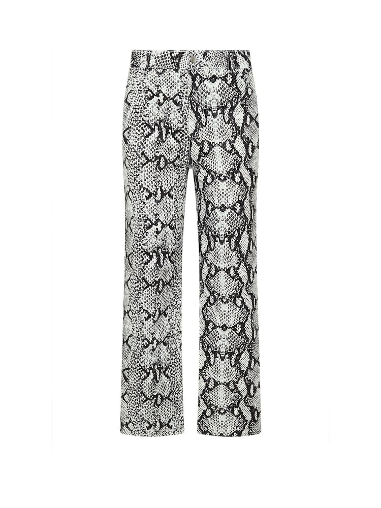 PixieGirl Petite Grey Snake Print Straight Leg Jeans - Image 6 of 6
