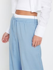 PixieGirl Petite Blue Boxer Pinstripe Wide Leg Trousers - Image 4 of 5