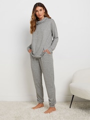 Long Tall Sally Grey Soft Touch Cuffed Joggers - Image 4 of 5