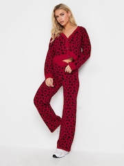 PixieGirl Petite Red Leopard Print Knitted Cardigan - Image 2 of 5