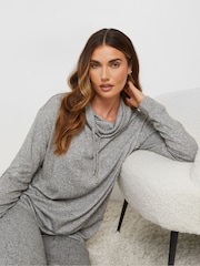 Long Tall Sally Grey Soft Touch Cowl Neck Jumper - Image 1 of 4